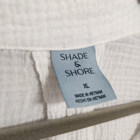 Shade & Shore White Gauze Muslin Swim Shirt XL - Picture 4 of 9